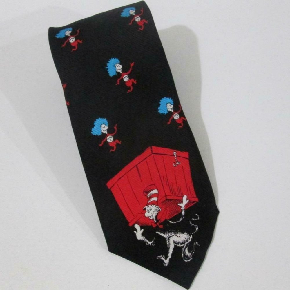 Dr Seuss Silk Tie Thing 1 Thing 2 Cat In The Hat